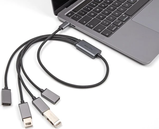 DeLOCK 4-Port USB Kabel-Hub , 4x USB-A 2.0, USB-C 2.0 [Stecker]