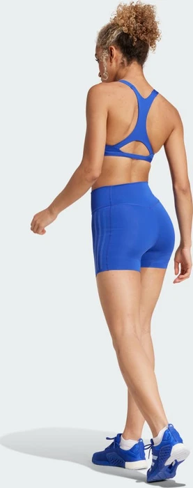 adidas Optime 4-Inch Raw-Cut-Hem Hose lang semi lucid blue (Damen)