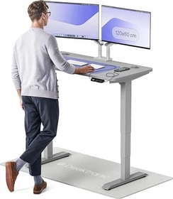 Desktronic HomePro Sitz-Steh-Schreibtisch 120x60cm grau/grau