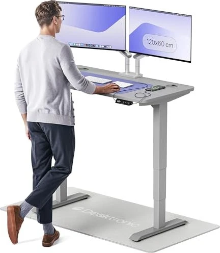 Desktronic HomePro Sitz-Steh-Schreibtisch 120x60cm grau/grau
