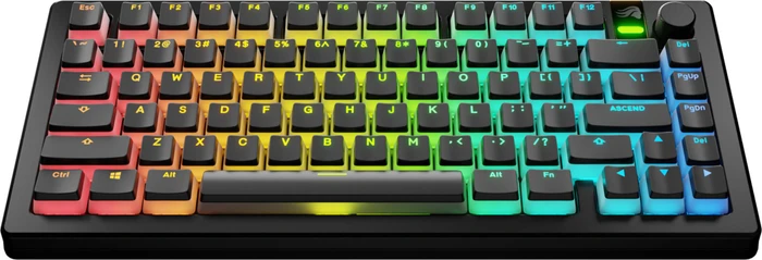 Glorious Aura V3 Keycaps, Kunststoff (PBT) Double-Shot, schwarz/transparent, 130 Tasten, ANSI-US