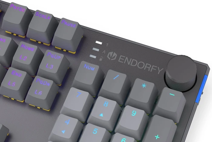 Endorfy Thock V2 Wireless, PBT, grau, LEDs RGB, hot-swap, Endorfy YELLOW, USB/Bluetooth, US