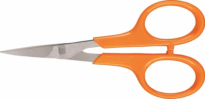 Fiskars Classic Stickschere gebogen, Bastelschere, beidhändig, 100mm, orange