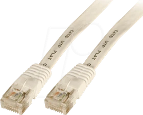 EFB Elektronik PVC kompakt Flach-Patchkabel, Cat6a, U/UTP, RJ-45/RJ-45, 1.5m, weiß