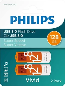 Philips Vivid 128GB orange, USB-A, USB 3.2 Gen 1×1, 2er-Pack