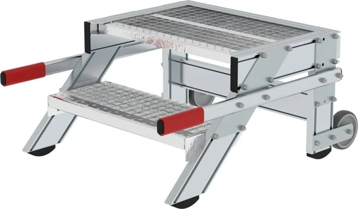 Günzburger Steigtechnik Alu/Stahl Treppenpodest 600mm, 2 Stufen