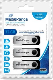 MediaRange USB Flexi-Drive 32GB schwarz/silber, USB-A, USB 2.0