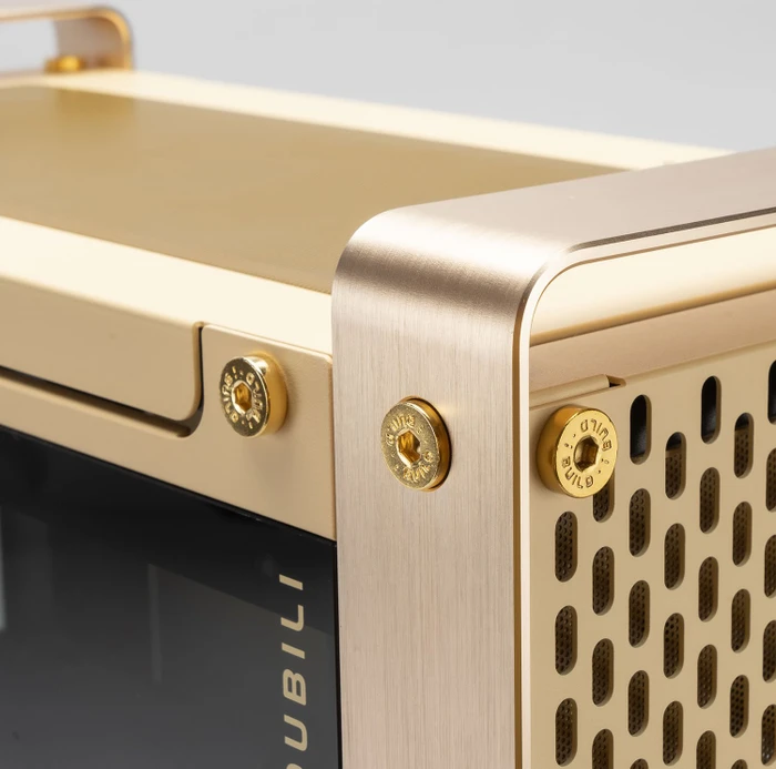 In Win Dubili Champagne Gold, vormontiert, gold, Glasfenster