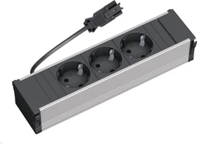 Bachmann Steckdoseneinheit Coni, 3-fach, silber/anthrazit
