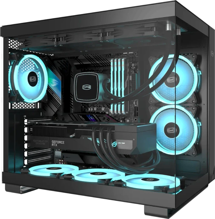 PCCooler C3 T500 ARGB BK, schwarz, Glasfenster