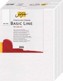 Kreul SOLO GOYA Stretched Canvas Basic Line, 380g/m², 0.18m x 24cm, 3 Stück
