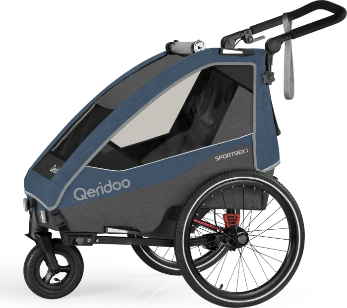 Qeridoo Sportrex 1 Fahrradanhänger jeans blue (Modell 2023)