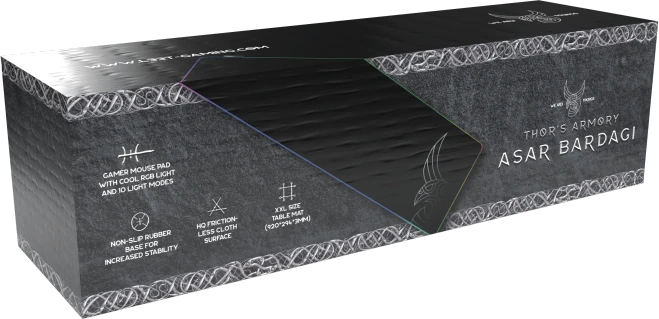 L33T-Gaming Asar Bardagi XXL RGB Gaming Mauspad, 920x294mm, schwarz/weiß