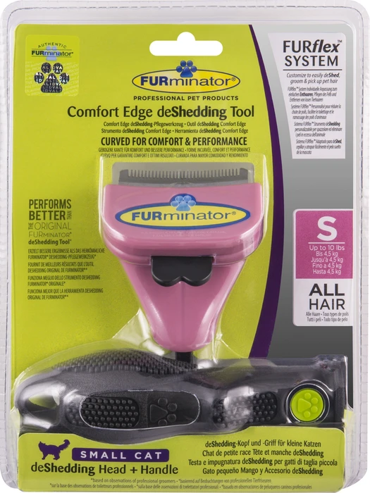 FURminator FURflex deShedding Aufsatz für kleine Katzen, inkl. Handgriff