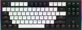 Hator Gravity TKL Wired, weiß/schwarz, LEDs RGB, Aurum Orange rev.2.0, USB, US (HTK560US)