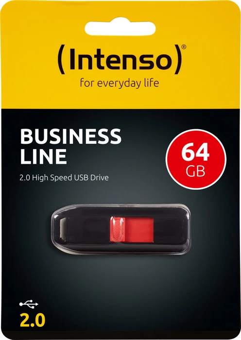 Intenso Business Line 64GB schwarz/rot, USB-A, USB 2.0