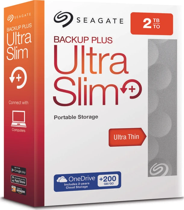 Seagate Backup Plus Ultra Slim Platinum, silber, 2TB, USB 3.0 Micro-B