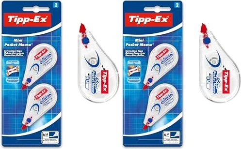 BIC Tipp-Ex Mini Pocket Mouse 5mmx6m Korrekturroller, Blister, 2er-Pack