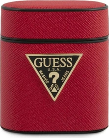 Guess Airpods 1 und 2 Hülle Saffiano Collection rot