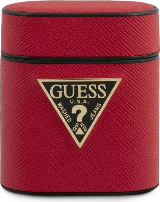 Guess Airpods 1 und 2 Hülle Saffiano Collection rot