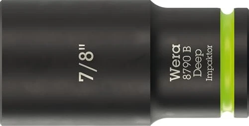 Wera 8790 B Impaktor Deep Außensechskant Steckschlüssel 3/8" zöllig, 7/8"x63mm