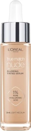 L'Oréal Perfect Match Nude Plumping Tinted Serum 3-4 light-medium, 30ml