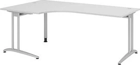 Hammerbacher Ergonomic B-Serie BS82/5 Eckschreibtisch 200x120cm grau/silber