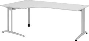 Hammerbacher Ergonomic B-Serie BS82/5 Eckschreibtisch 200x120cm grau/silber