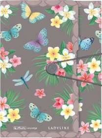 Herlitz Dreiflügelmappe mit Gummizug, A4, Ladylike Butterflies