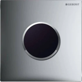 Geberit Urinalsteuerung mit elektronischer Spülauslösung, Netzbetrieb, Typ 10 Abdeckplatte mattverchromt/hochglanz-verchromt