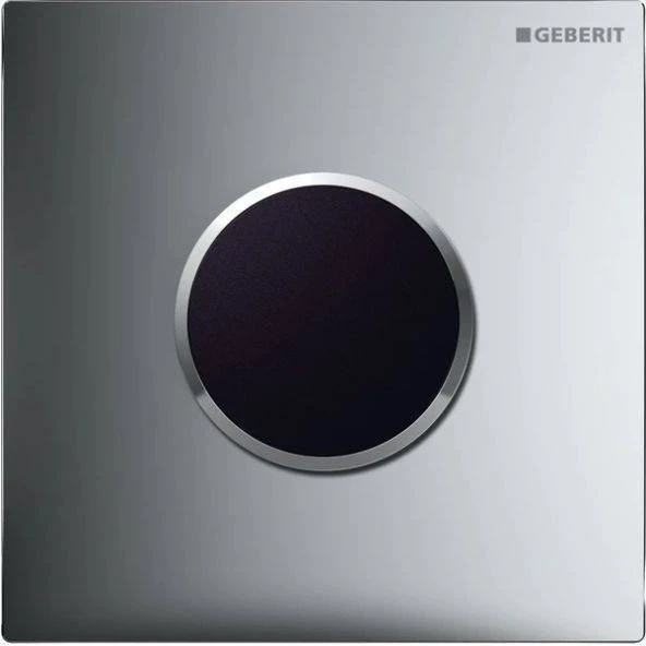 Geberit Urinalsteuerung mit elektronischer Spülauslösung, Netzbetrieb, Typ 10 Abdeckplatte mattverchromt/hochglanz-verchromt