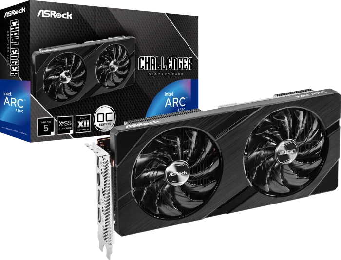 ASRock Arc A580 Challenger 8GB OC, A580 CL 8GO, 8GB GDDR6, HDMI, 3x DP