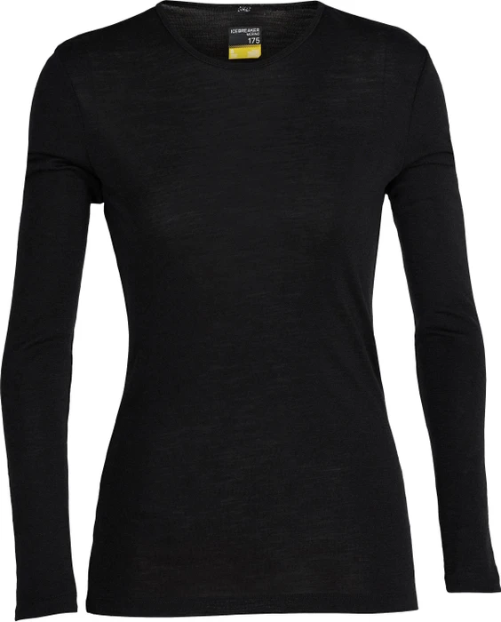 Icebreaker Merino 175 Everyday Rundhals Funktionsshirt langarm schwarz (Damen)