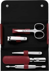 Zwilling Classic Inox Druckknopf-Etui Maniküre/Pediküre-Set 5-teilig rot