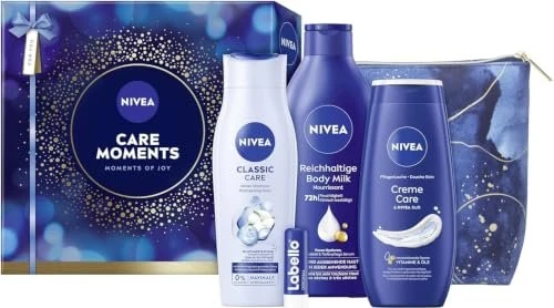 Nivea Care Moments Duschgel 250ml + 1x BL 250ml + Creme 30ml + Shampoo 250ml Geschenkset