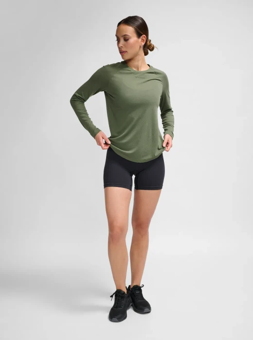 hummel MT Vanja Funktionsshirt langarm deep lichen green (Damen)