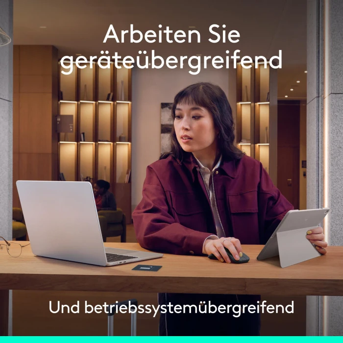 Logitech Mobi Fold Ultra-portable Wireless Mouse Off-White, weiß/grau, Logi Bolt, USB/Bluetooth