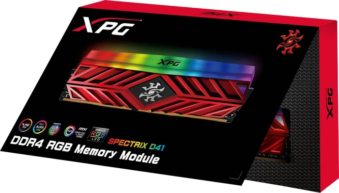 ADATA XPG Spectrix D41 rot RGB UDIMM 8GB, DDR4-4133, CL19-19-19, 1RX8
