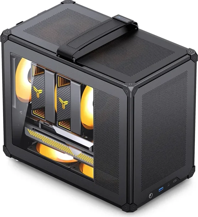 Jonsbo C6 MAX Black, schwarz, Glasfenster