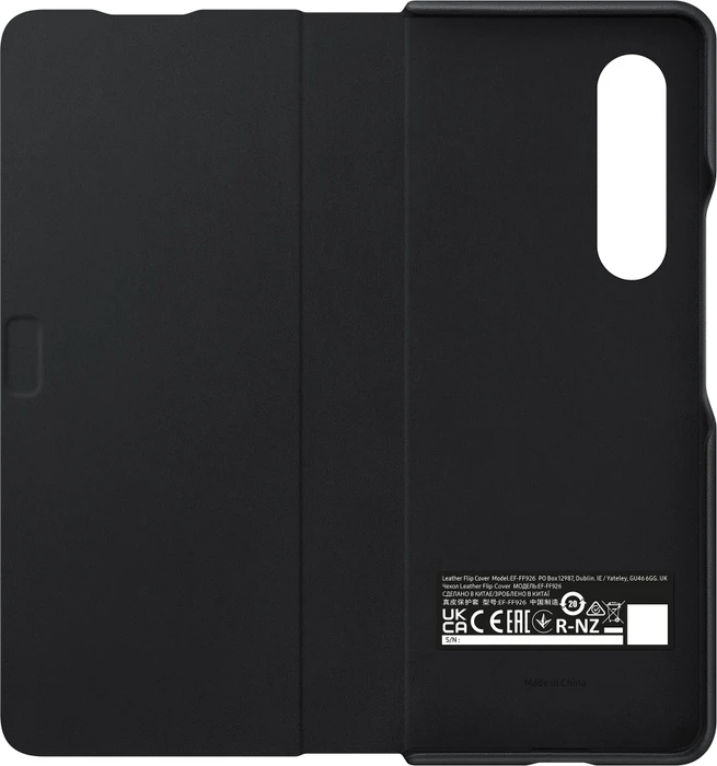 Samsung Leather Flip Cover für Galaxy Z Fold 3 5G schwarz