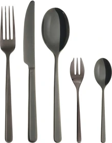 Sambonet Linear Edelstahl PVD Monoblock Besteck-Set schwarz, 30-tlg.