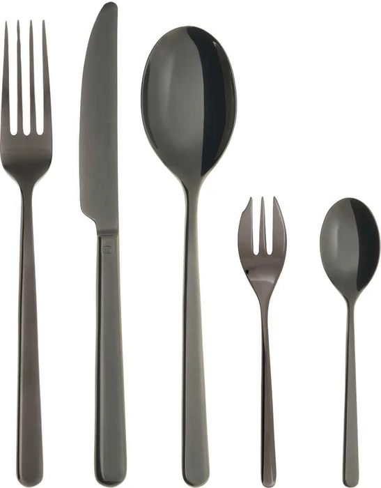 Sambonet Linear Edelstahl PVD Monoblock Besteck-Set schwarz, 30-tlg.