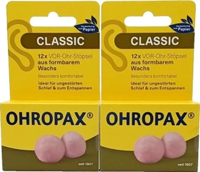 Ohropax Classic Wachs Vor-Ohrstöpsel, 12 Stück
