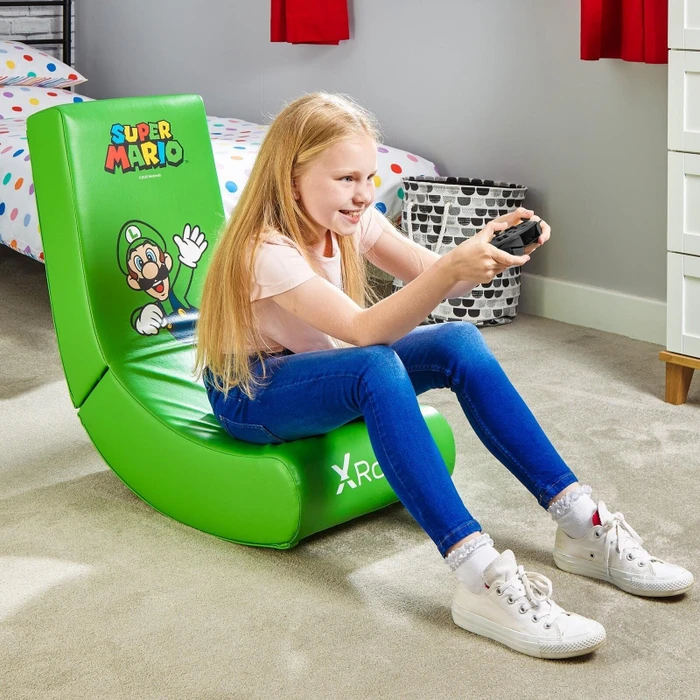 X Rocker Nintendo Super Mario Joy Collection Floor Rocker Gamingstuhl, Luigi grün
