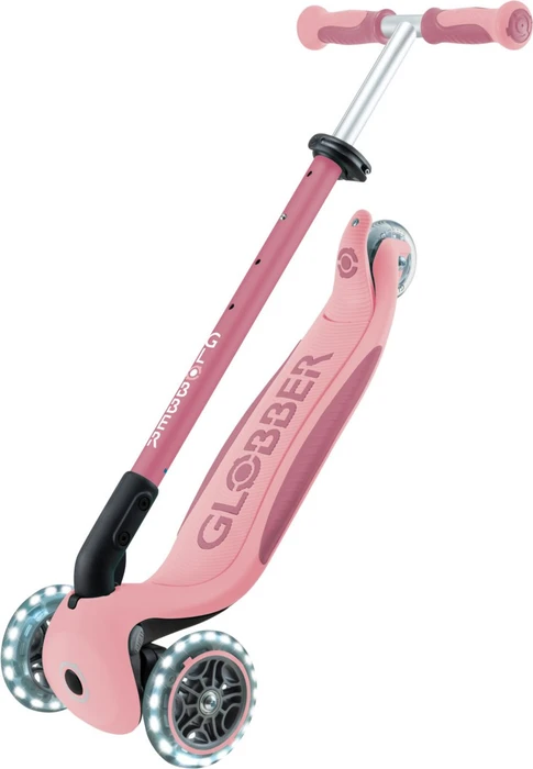 Globber Go Up Deluxe Lights 360° Kickboard pale pink
