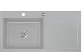 systemceram Mera 100 SL Einbau Becken links mit Ablauffernbedienung titan