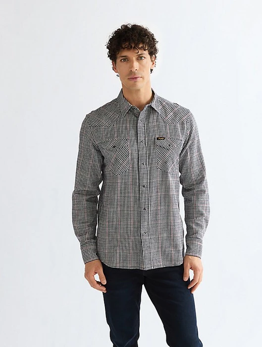 Wrangler Regular Western Hemd langarm red indigo (Herren)