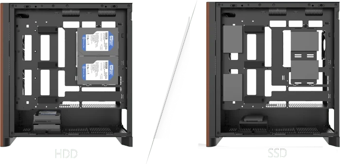 Thermaltake S370 WS Black, schwarz/braun, Glasfenster