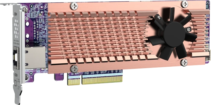 QNAP Dual M.2 2280 Netzwerkadapter mit NVMe, PCIe 4.0 x8, 1x 10GBase-T
