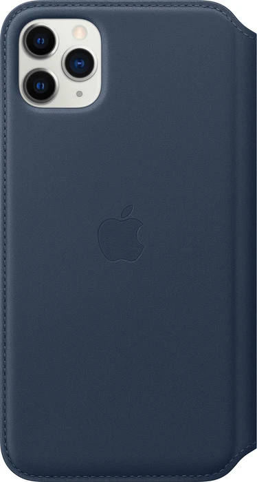 Apple Leder Folio Case für iPhone 11 Pro Max tiefseeblau